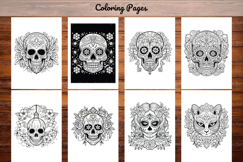 Sugar Skull Coloring Pages - CraftNest - Digital Crafting and Art