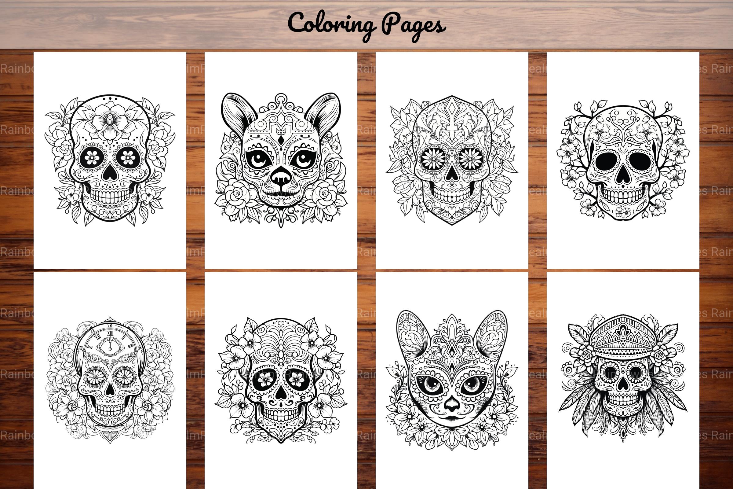 Sugar Skull Coloring Pages - CraftNest - Digital Crafting and Art