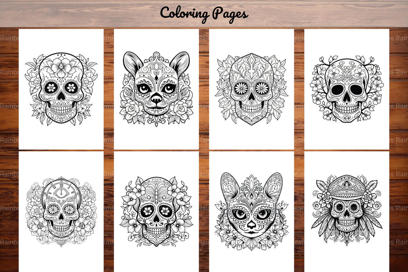 Sugar Skull Coloring Pages - CraftNest - Digital Crafting and Art