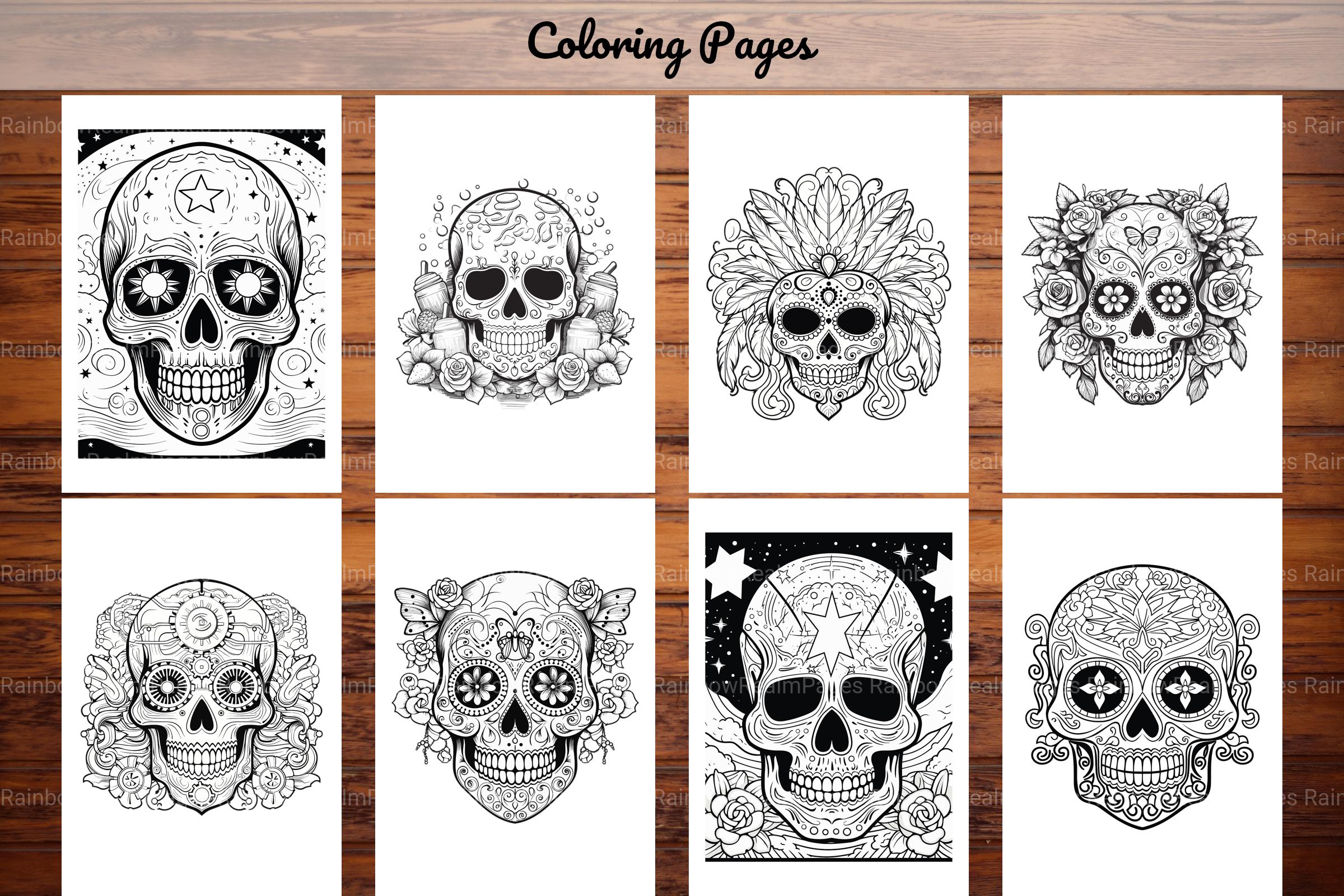 Sugar Skull Coloring Pages - CraftNest - Digital Crafting and Art