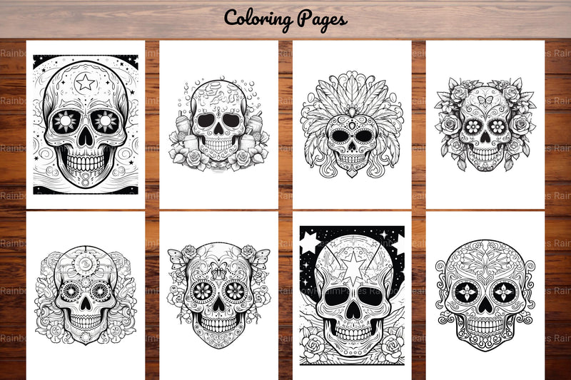 Sugar Skull Coloring Pages - CraftNest - Digital Crafting and Art