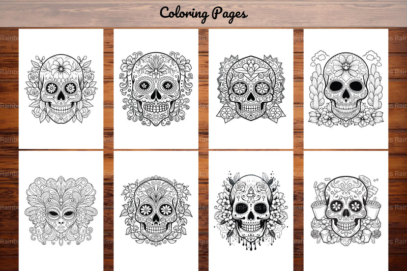 Sugar Skull Coloring Pages - CraftNest - Digital Crafting and Art