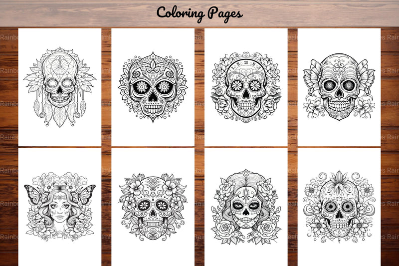 Sugar Skull Coloring Pages - CraftNest - Digital Crafting and Art
