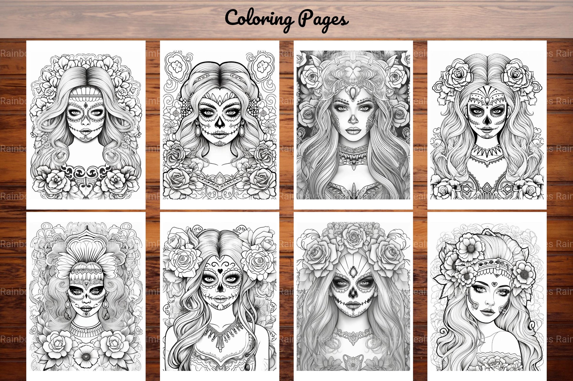 Sugar Skull Girl Coloring Book - CraftNest - Digital Crafting and Art