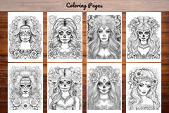 Sugar Skull Girl Coloring Book - CraftNest - Digital Crafting and Art