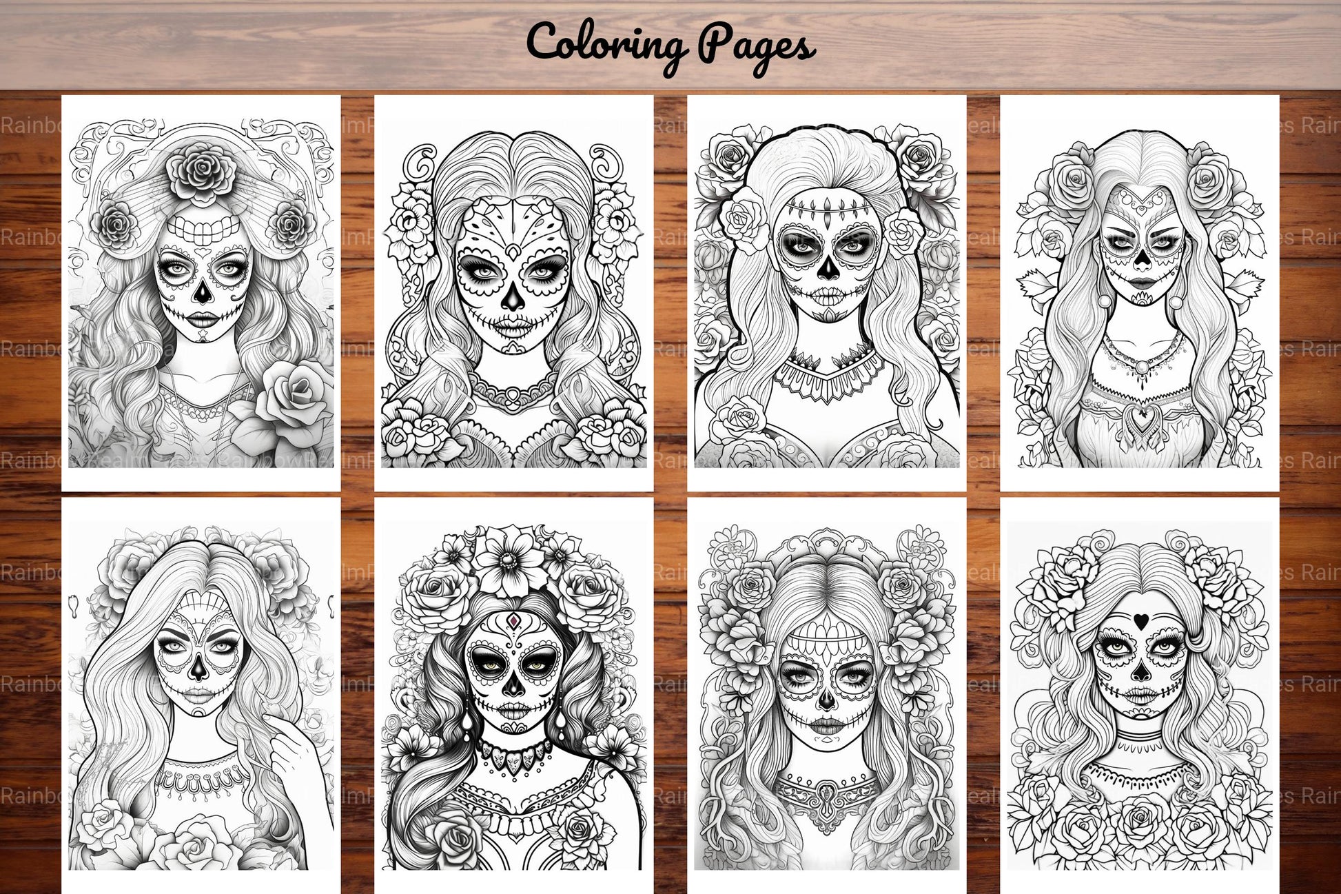 Sugar Skull Girl Coloring Book - CraftNest - Digital Crafting and Art