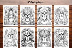 Sugar Skull Girl Coloring Book - CraftNest - Digital Crafting and Art
