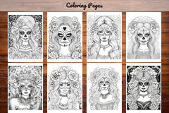 Sugar Skull Girl Coloring Book - CraftNest - Digital Crafting and Art