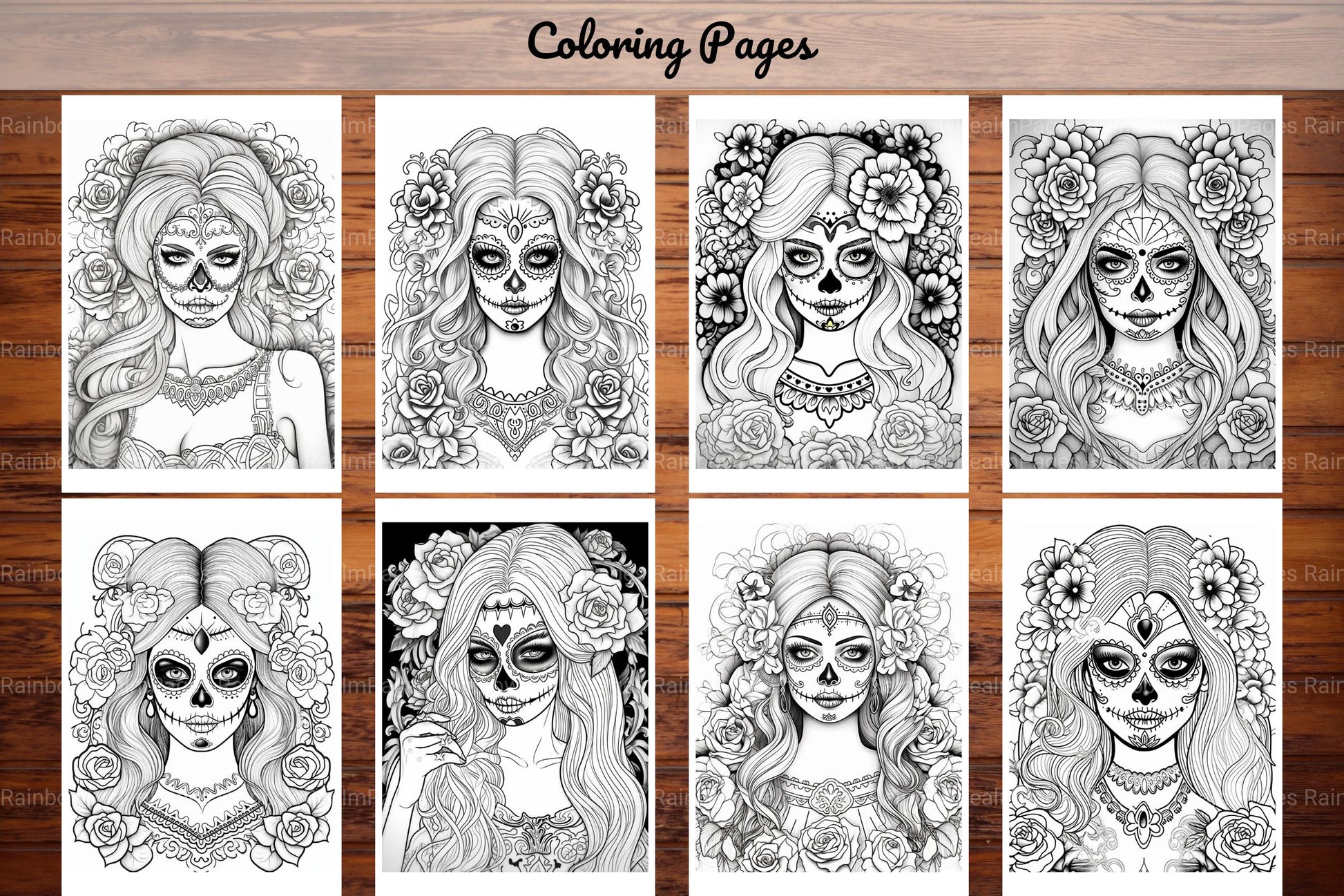 Sugar Skull Girl Coloring Book - CraftNest - Digital Crafting and Art