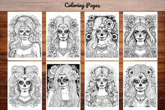 Sugar Skull Girl Coloring Book - CraftNest - Digital Crafting and Art