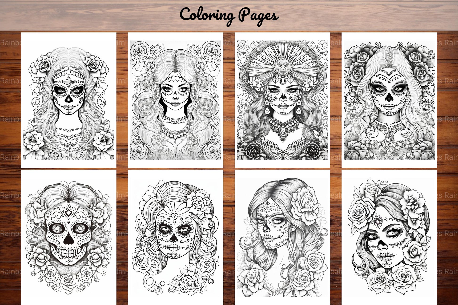 Sugar Skull Girl Coloring Book - CraftNest - Digital Crafting and Art