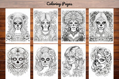 Sugar Skull Girl Coloring Book - CraftNest - Digital Crafting and Art