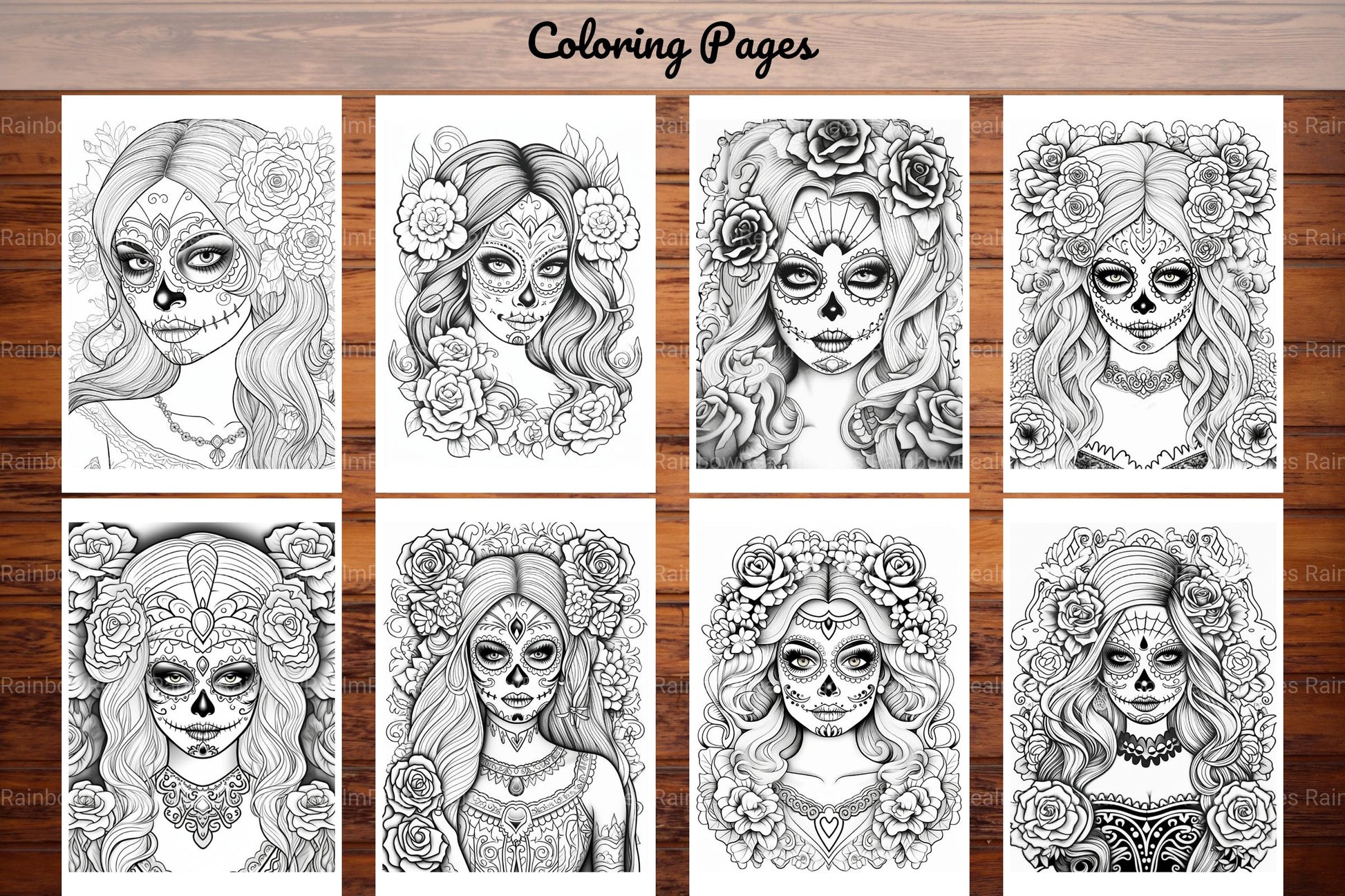 Sugar Skull Girl Coloring Book - CraftNest - Digital Crafting and Art