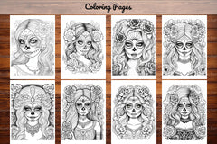 Sugar Skull Girl Coloring Book - CraftNest - Digital Crafting and Art