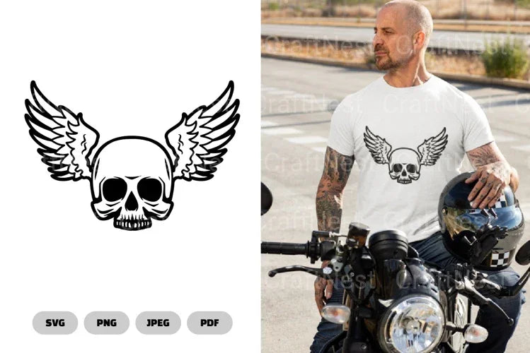 Skull and Wing SVG Bundle - CraftNest - Digital Crafting and Art