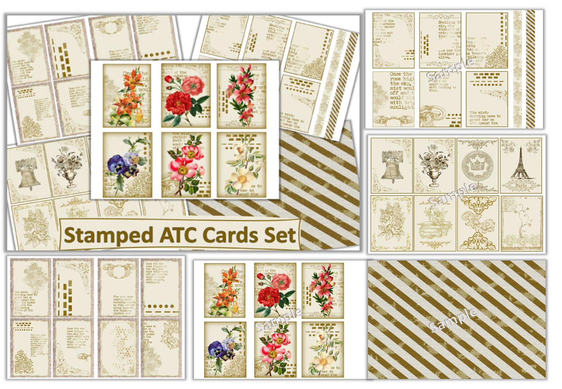 Vintage ATC Cards Junk Journal Bundle - CraftNest - Digital Crafting and Art