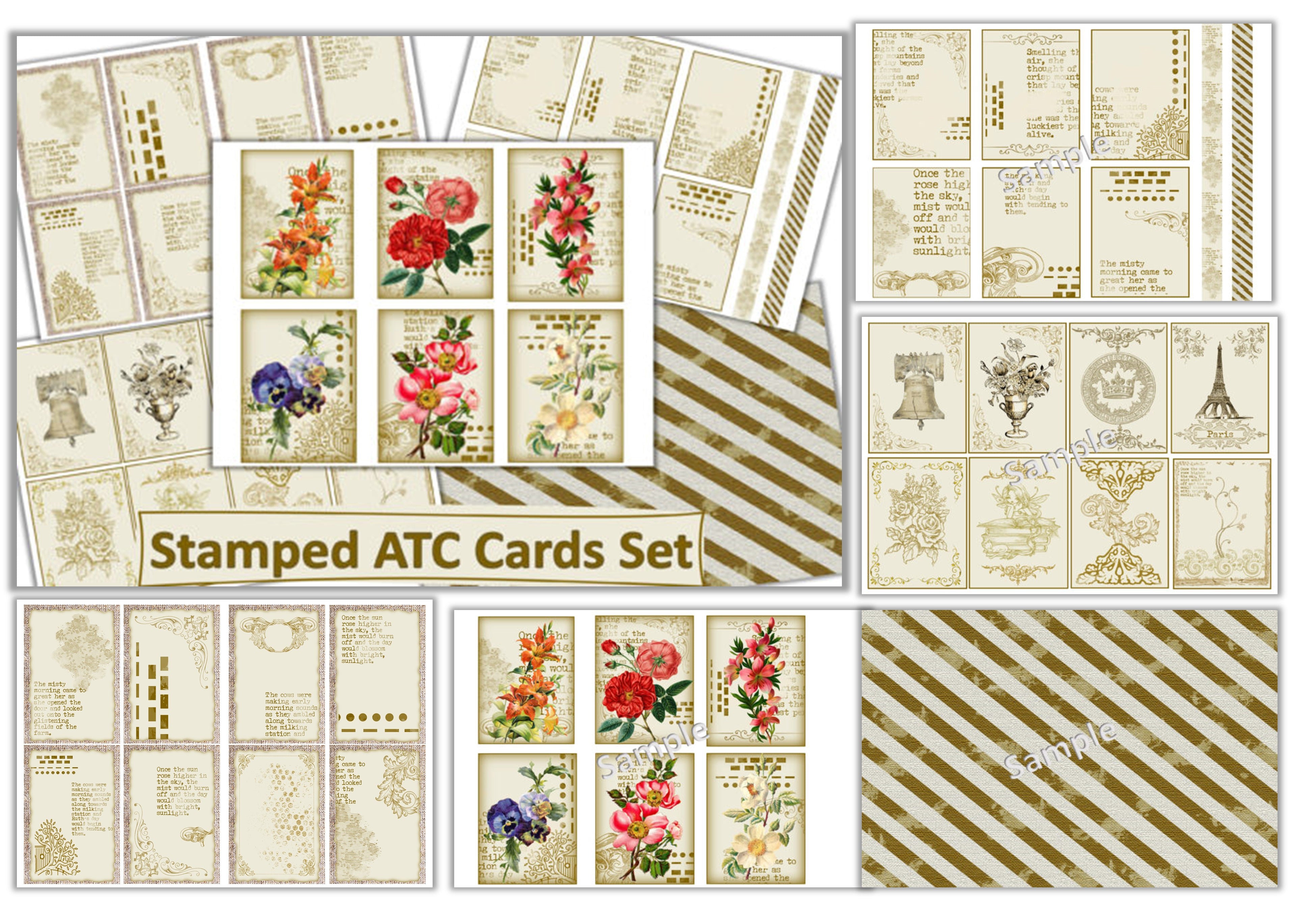 Vintage ATC Cards Junk Journal Bundle - CraftNest - Digital Crafting and Art
