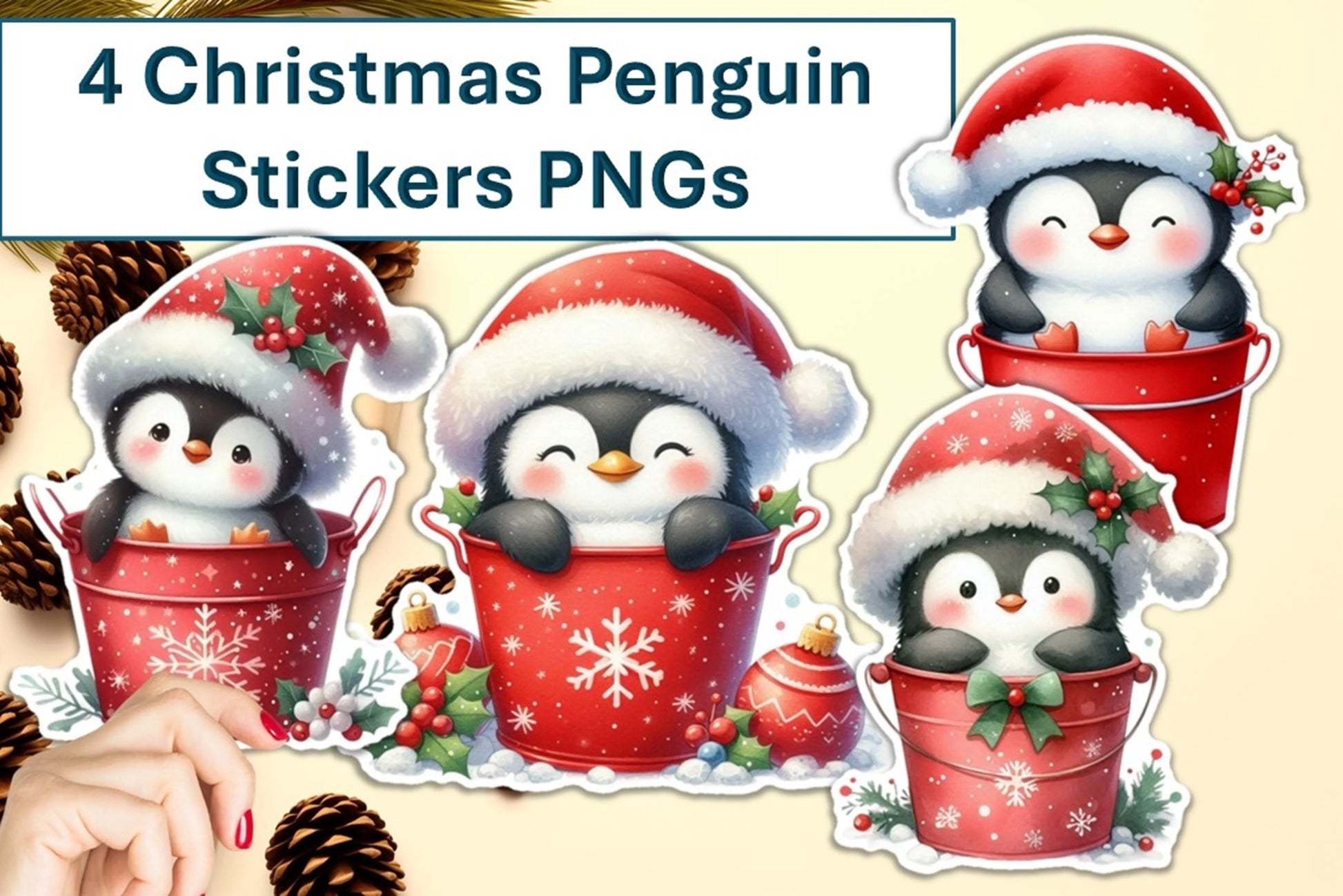 Penguin Buckets Clipart Bundle - CraftNest - Digital Crafting and Art