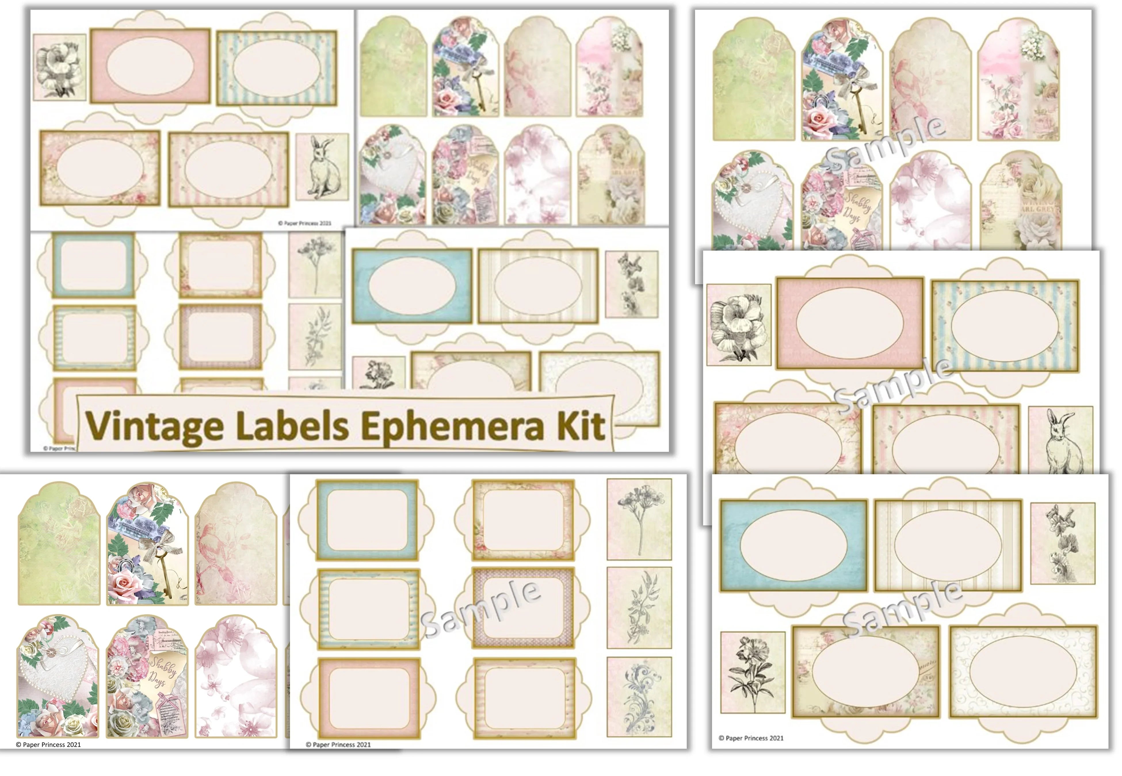 Vintage Labels Clipart Bundle - CraftNest - Digital Crafting and Art