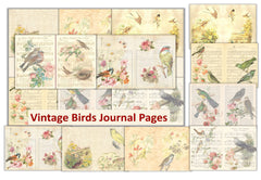 Vintage Birds Background Junk Journal Bundle - CraftNest - Digital Crafting and Art