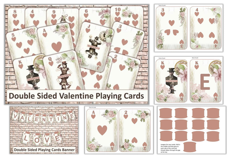 Valentine's Double-Sided Playing Cards Clipart Bundle - CraftNest - Digital Crafting and Art