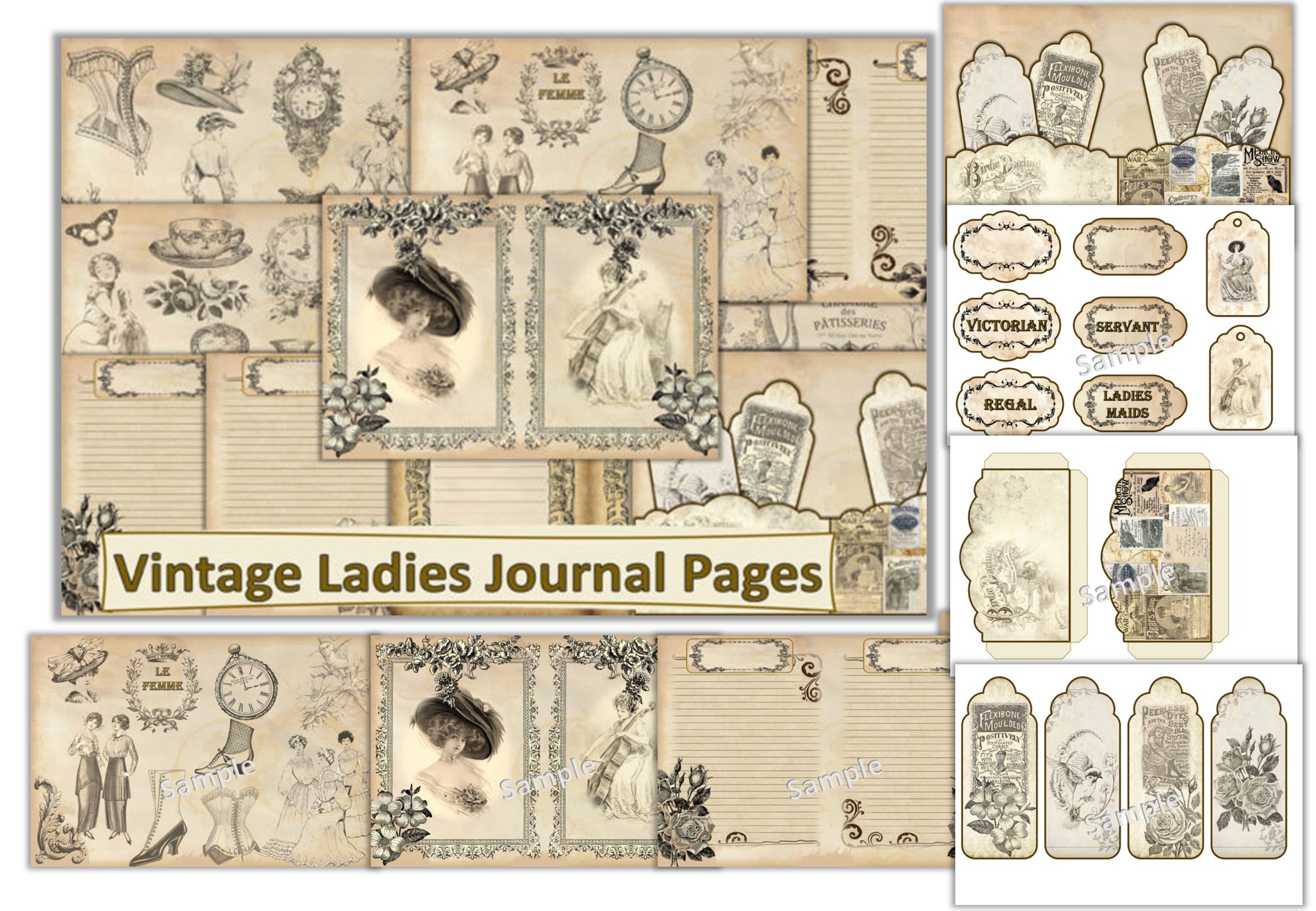 Vintage Ladies Clipart Bundle