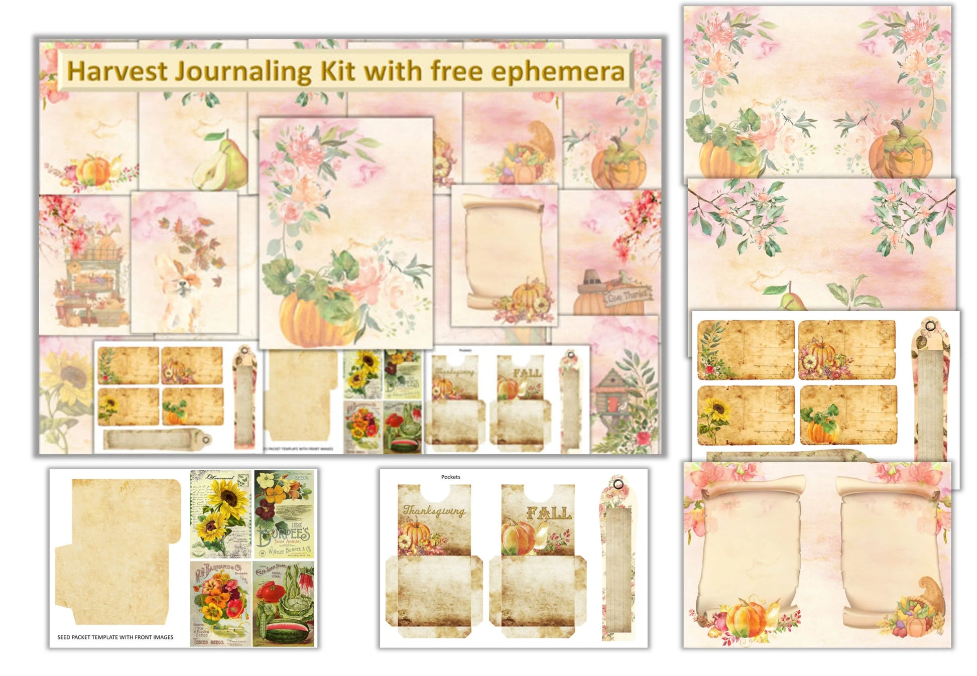 Thanksgiving Fall Journaling Clipart Bundle - CraftNest - Digital Crafting and Art