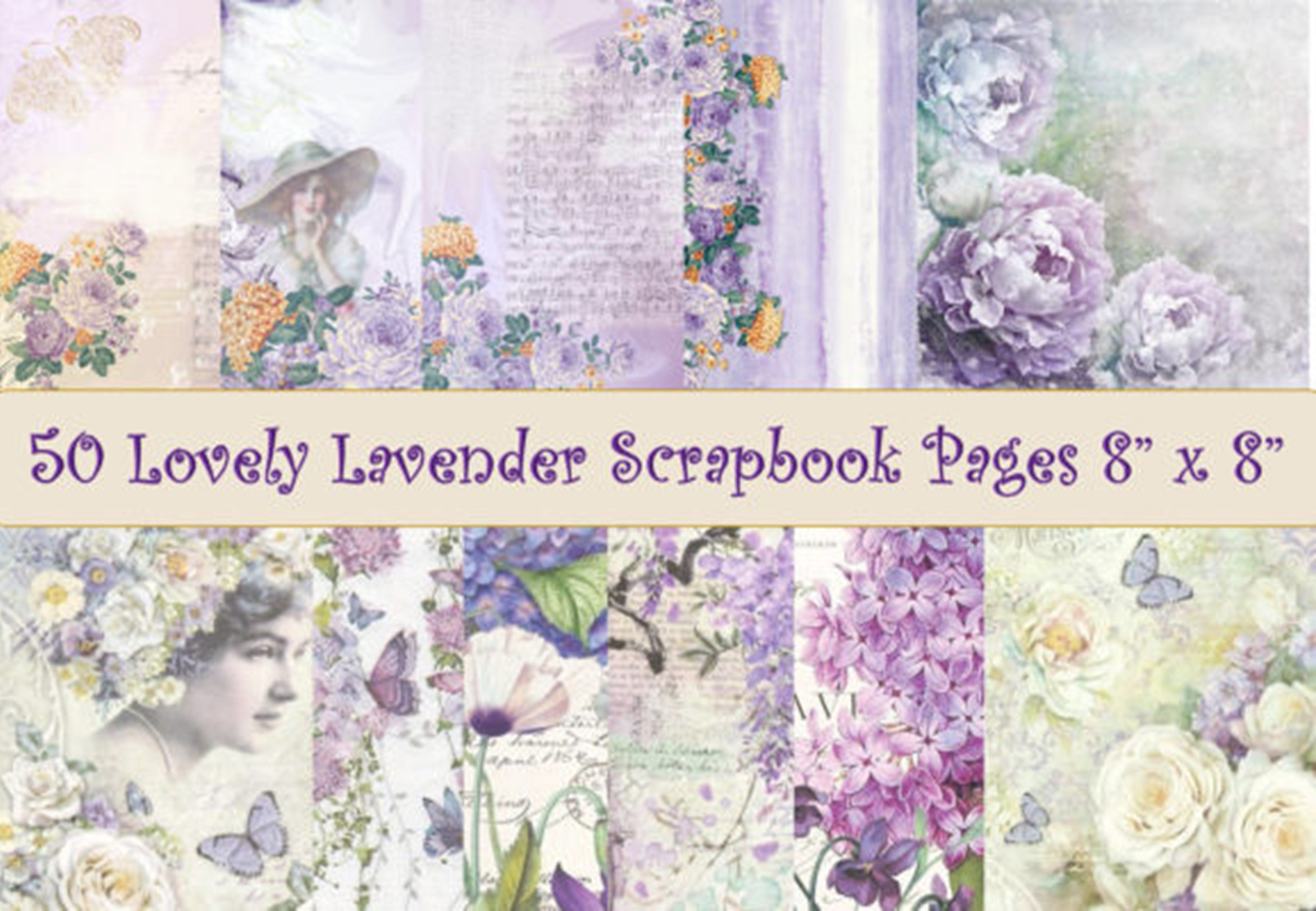 Lilac Papers and Junk Journal Clipart Bundle