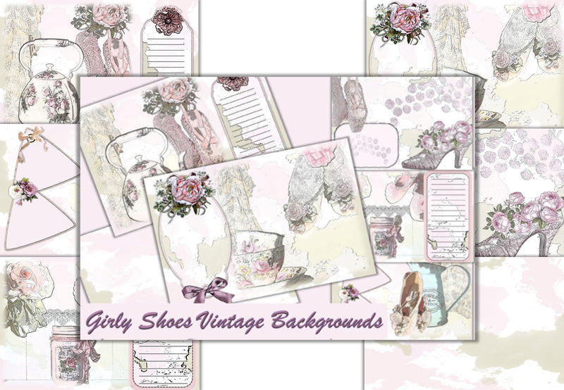 Girly Shoes Junk Journal Clipart Bundle - CraftNest - Digital Crafting and Art