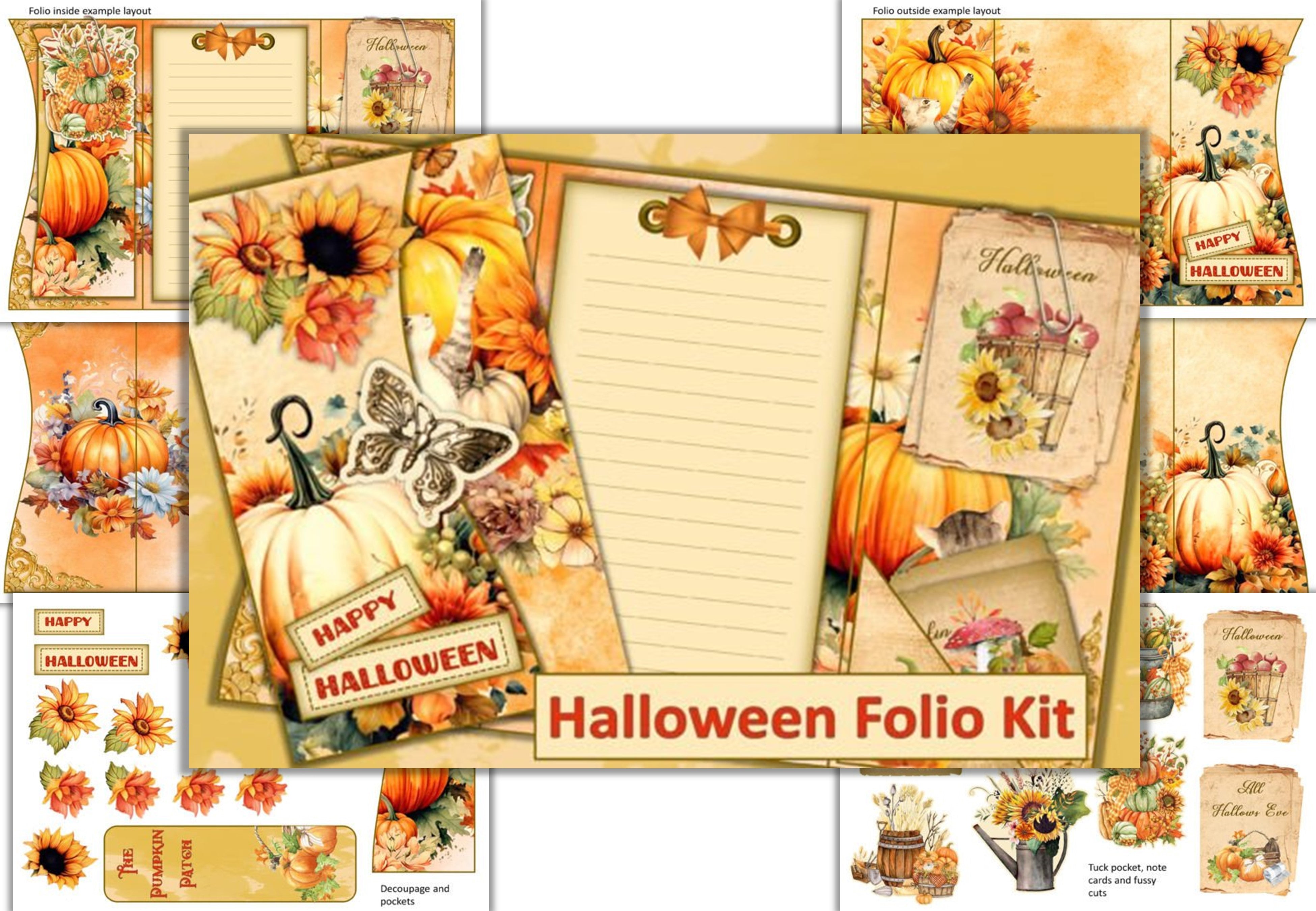 Halloween Junk Journal Folio Bundle - CraftNest - Digital Crafting and Art