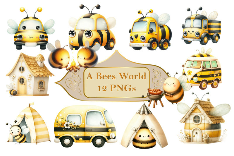 Bees World Clipart Bundle - CraftNest - Digital Crafting and Art