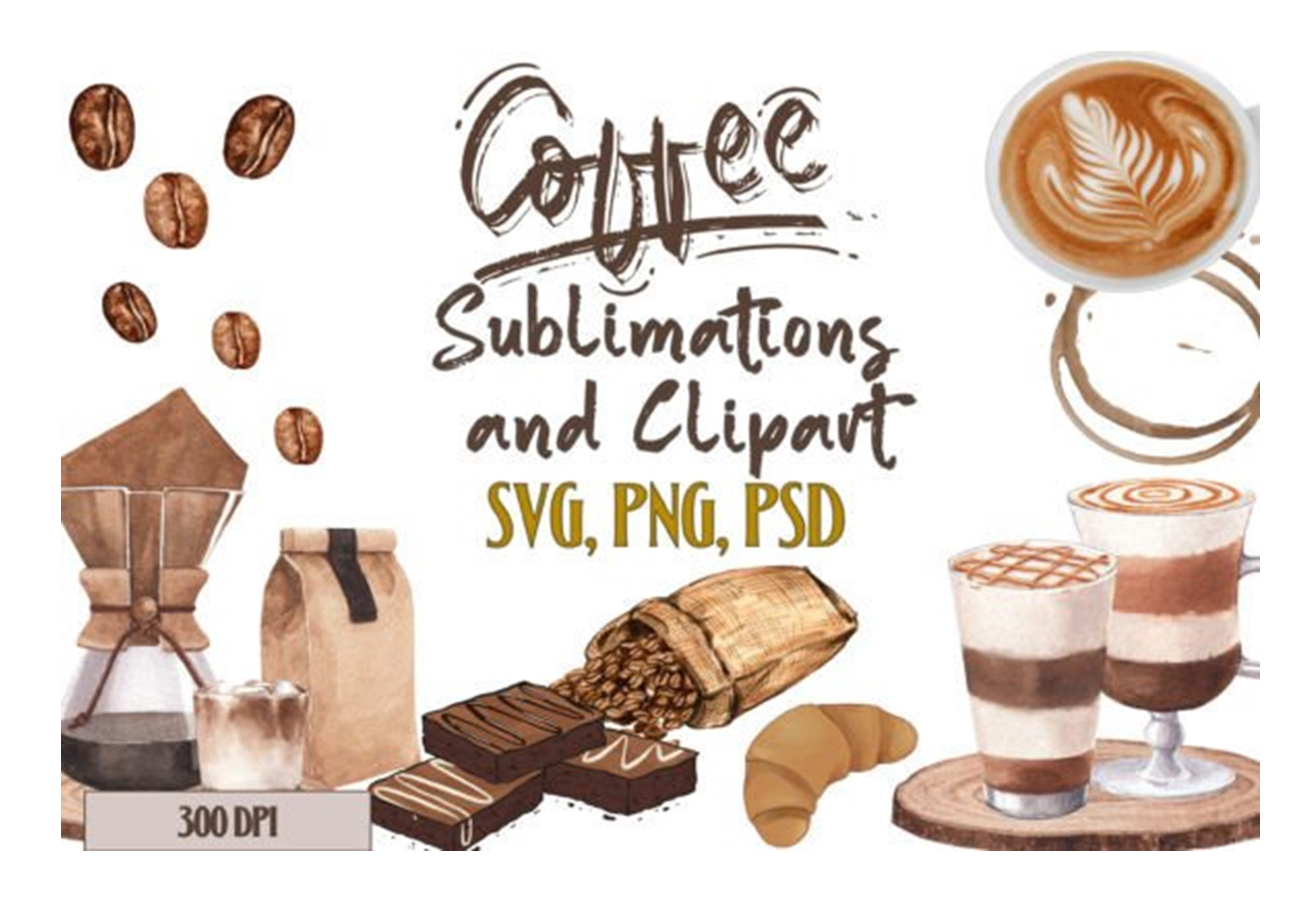 Coffee Time SVG Clipart Bundle