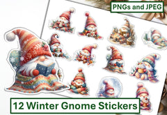 Winter Gnome Stickers Clipart Bundle - CraftNest - Digital Crafting and Art