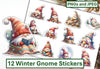 Winter Gnome Stickers Clipart Bundle