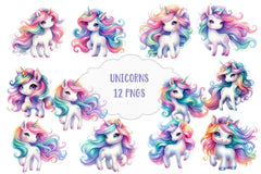 Cute Unicorns Clipart Bundle - CraftNest - Digital Crafting and Art