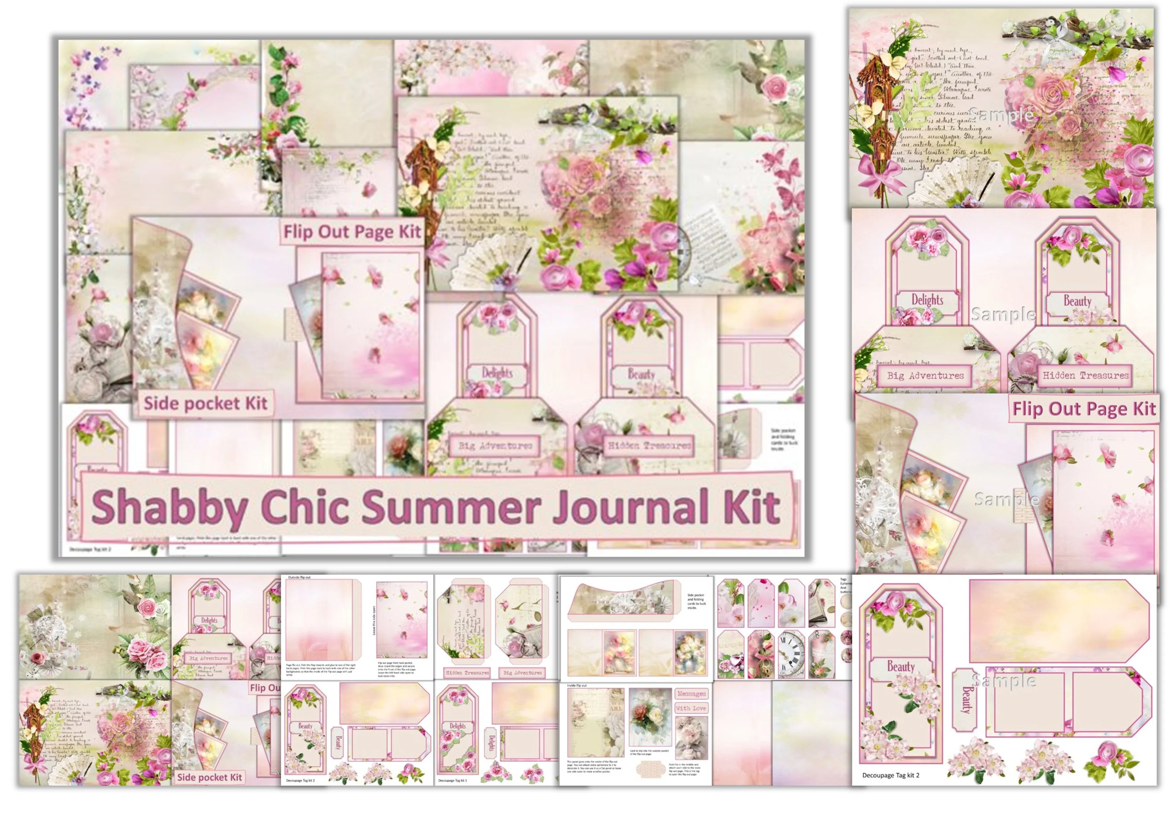 Shabby Chic Summer Breeze Clipart Bundle - CraftNest - Digital Crafting and Art