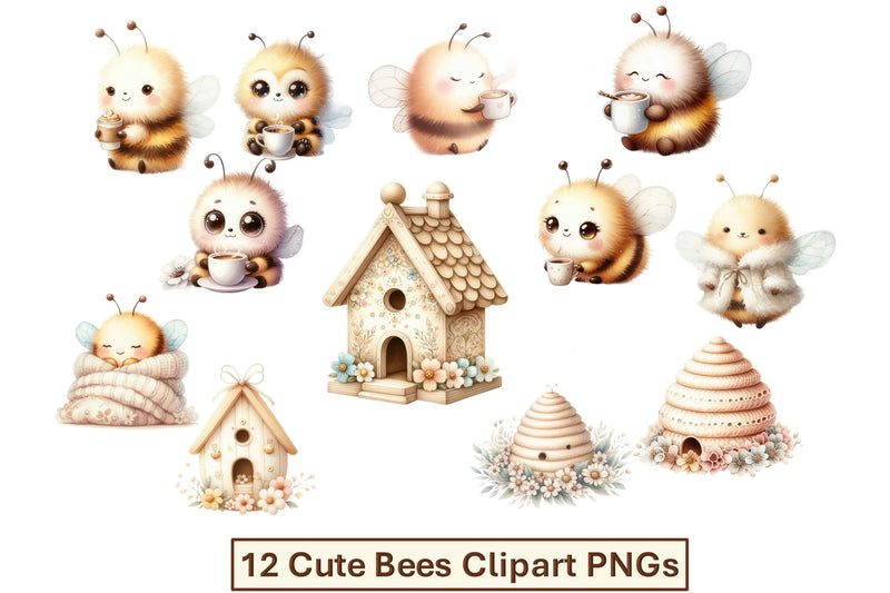 Coffee Bee Clipart Bundle - CraftNest - Digital Crafting and Art