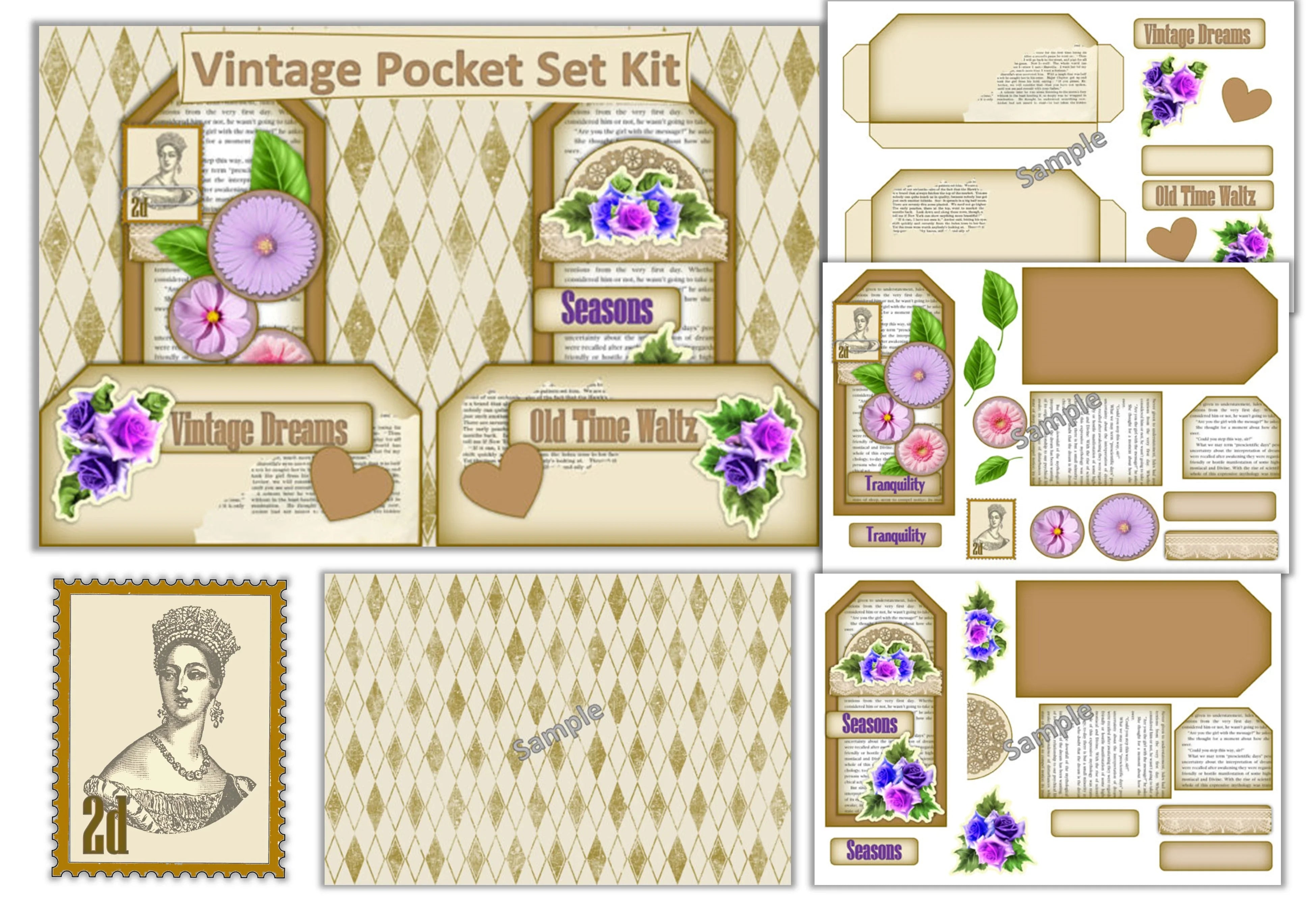 Vintage Pockets Clipart Bundle - CraftNest - Digital Crafting and Art