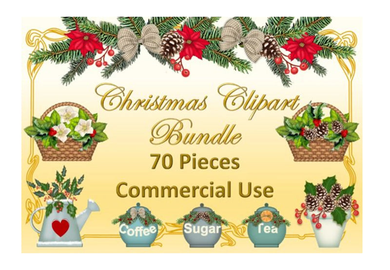 Christmas 70-Piece Clipart Bundle - CraftNest - Digital Crafting and Art