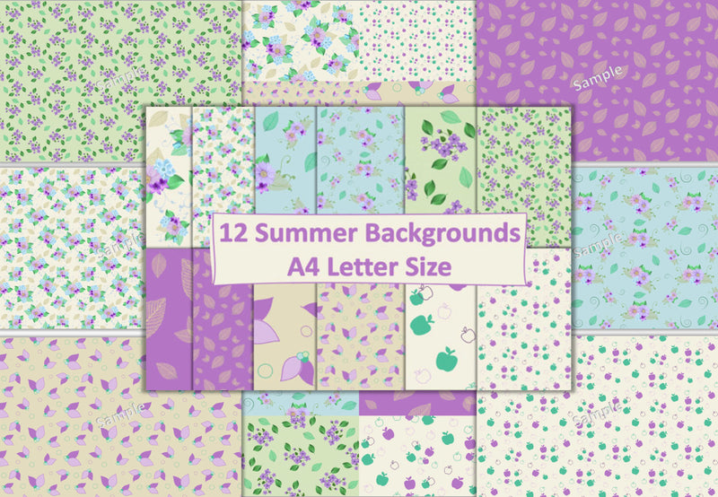 Lilac and Blue Backgrounds Junk Journal Bundle - CraftNest - Digital Crafting and Art