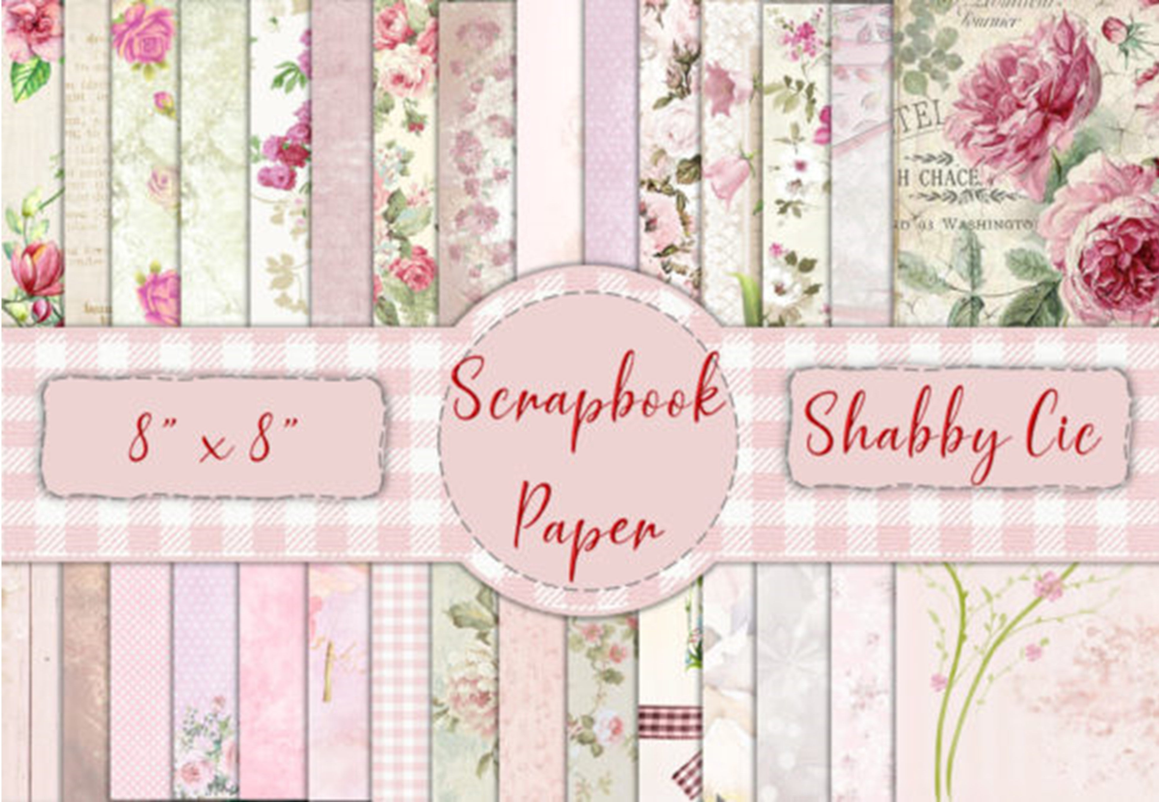 Shabby Chic Junk Journal Backgrounds Bundle