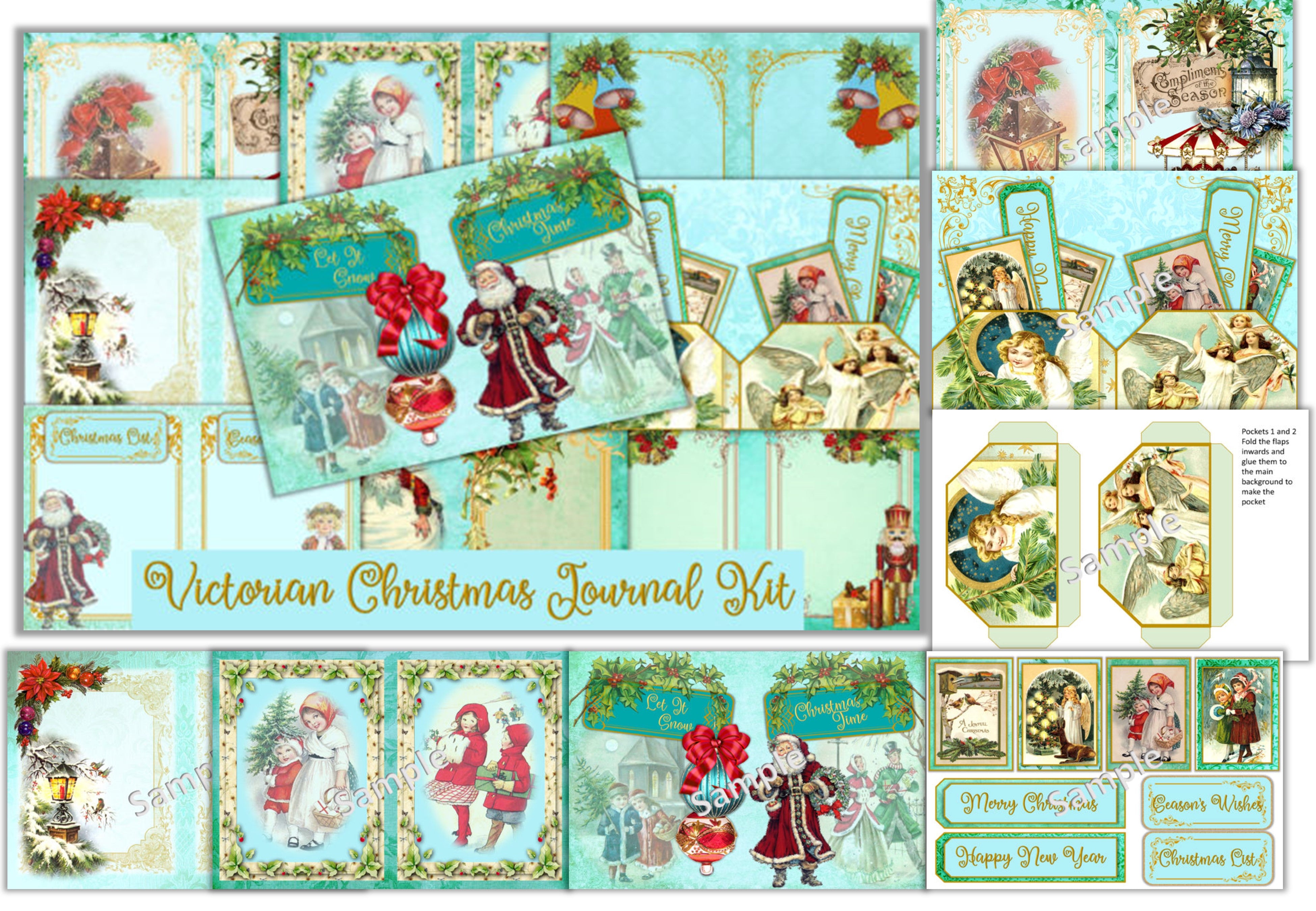Vintage Christmas Clipart Bundle