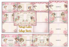 Vintage Ladies Backgrounds Junk Journal Bundle - CraftNest - Digital Crafting and Art