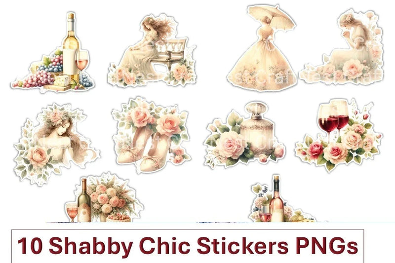 Shabby Chic Woman Clipart Bundle - CraftNest - Digital Crafting and Art