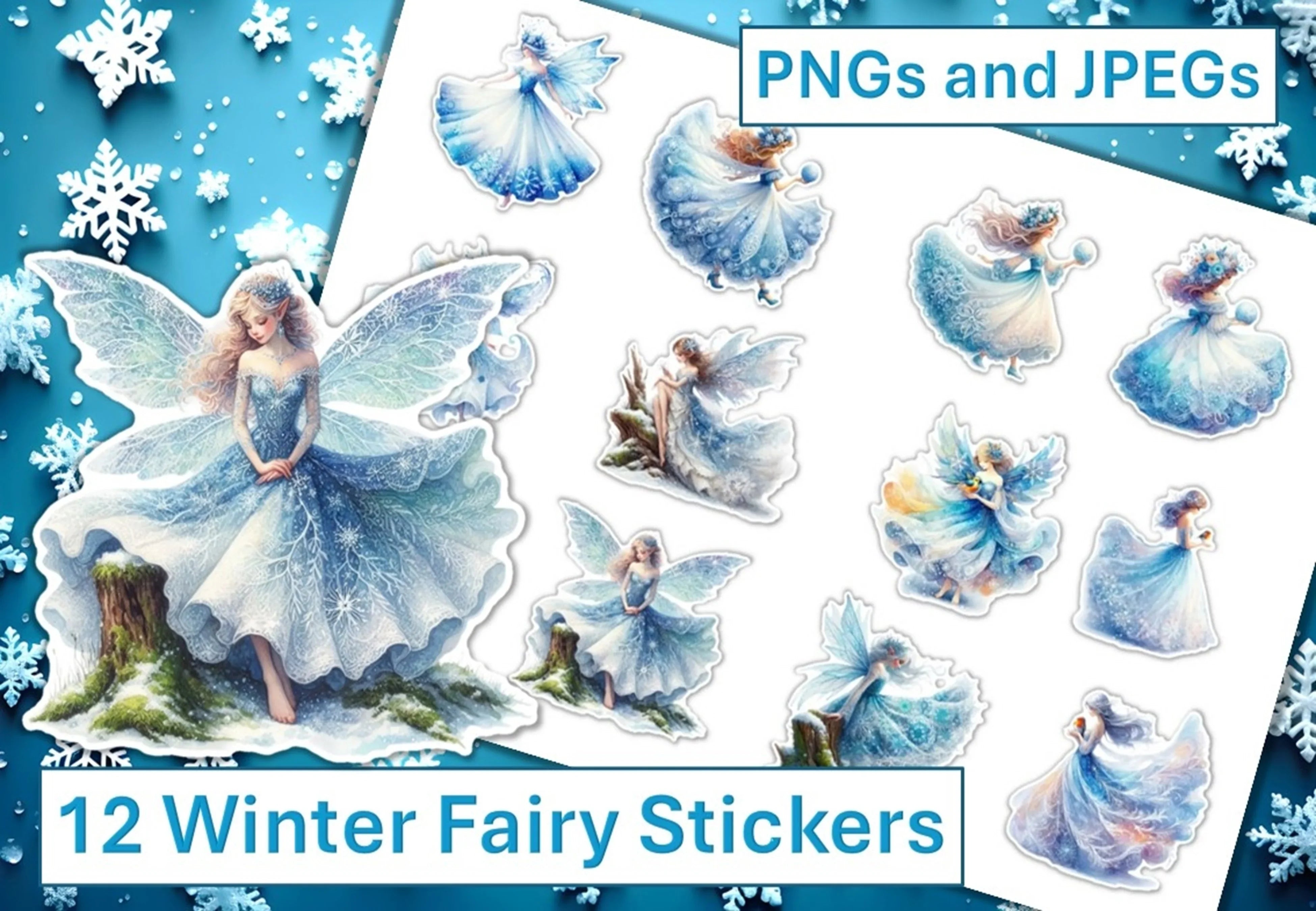 Fairy Stickers Clipart Bundle