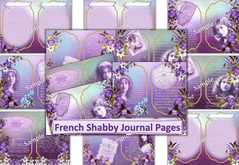 French Shabby Chic Backgrounds Junk Journal Bundle - CraftNest - Digital Crafting and Art