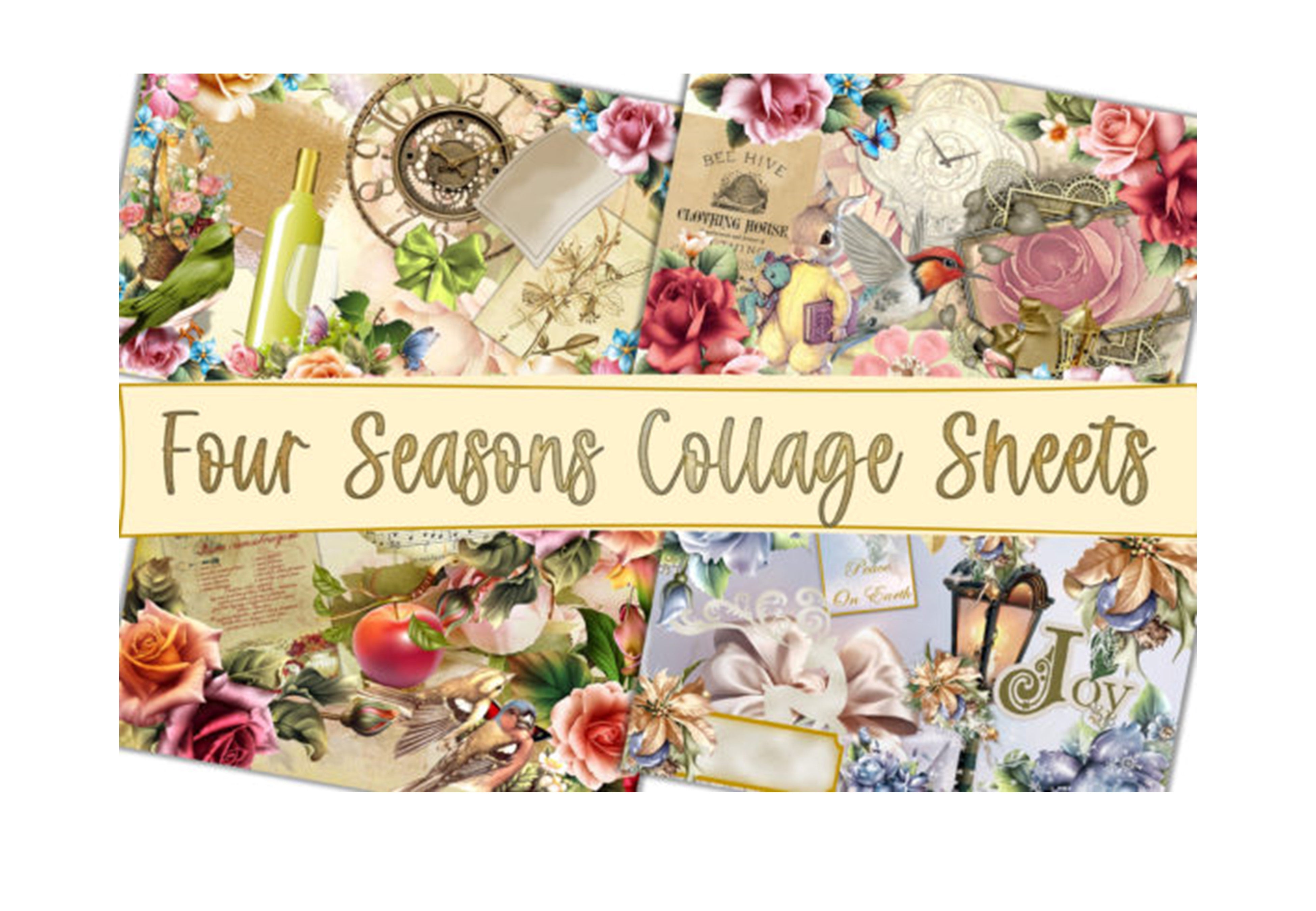 Four Seasons Collage Sheets Junk Journal Bundle
