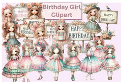 Birthday Girl Clipart Bundle - 22 Pieces - CraftNest - Digital Crafting and Art