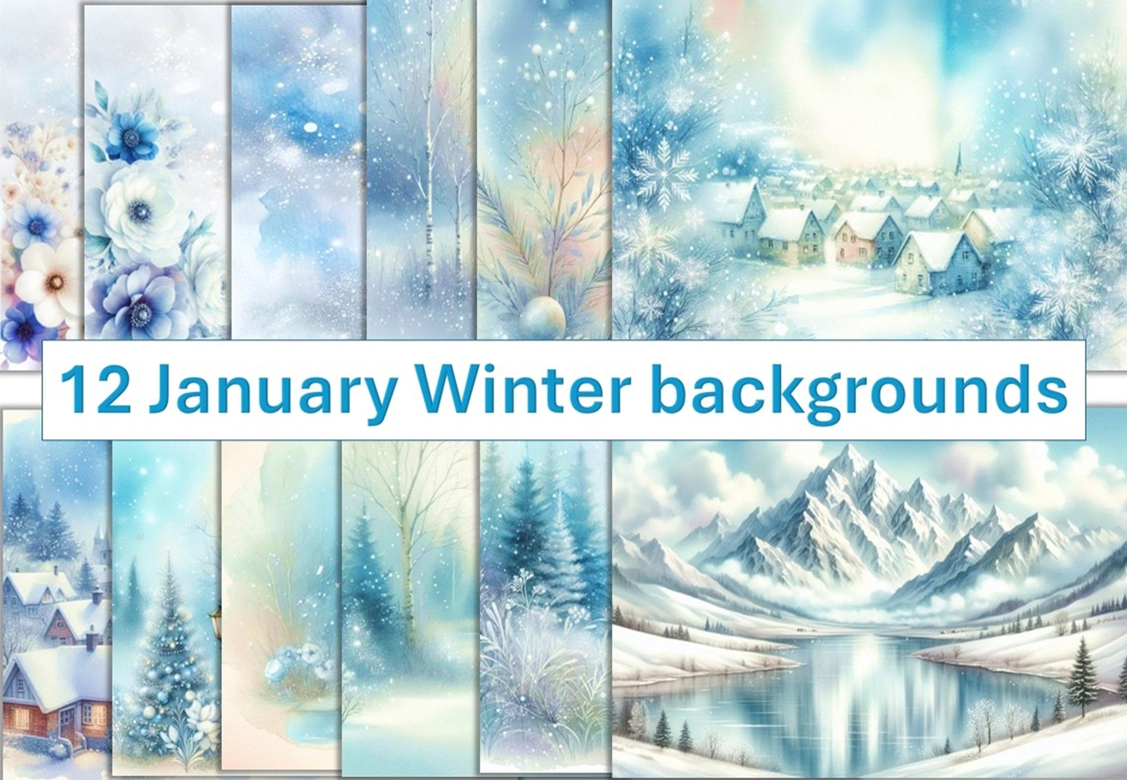 January Junk Journal Backgrounds Bundle