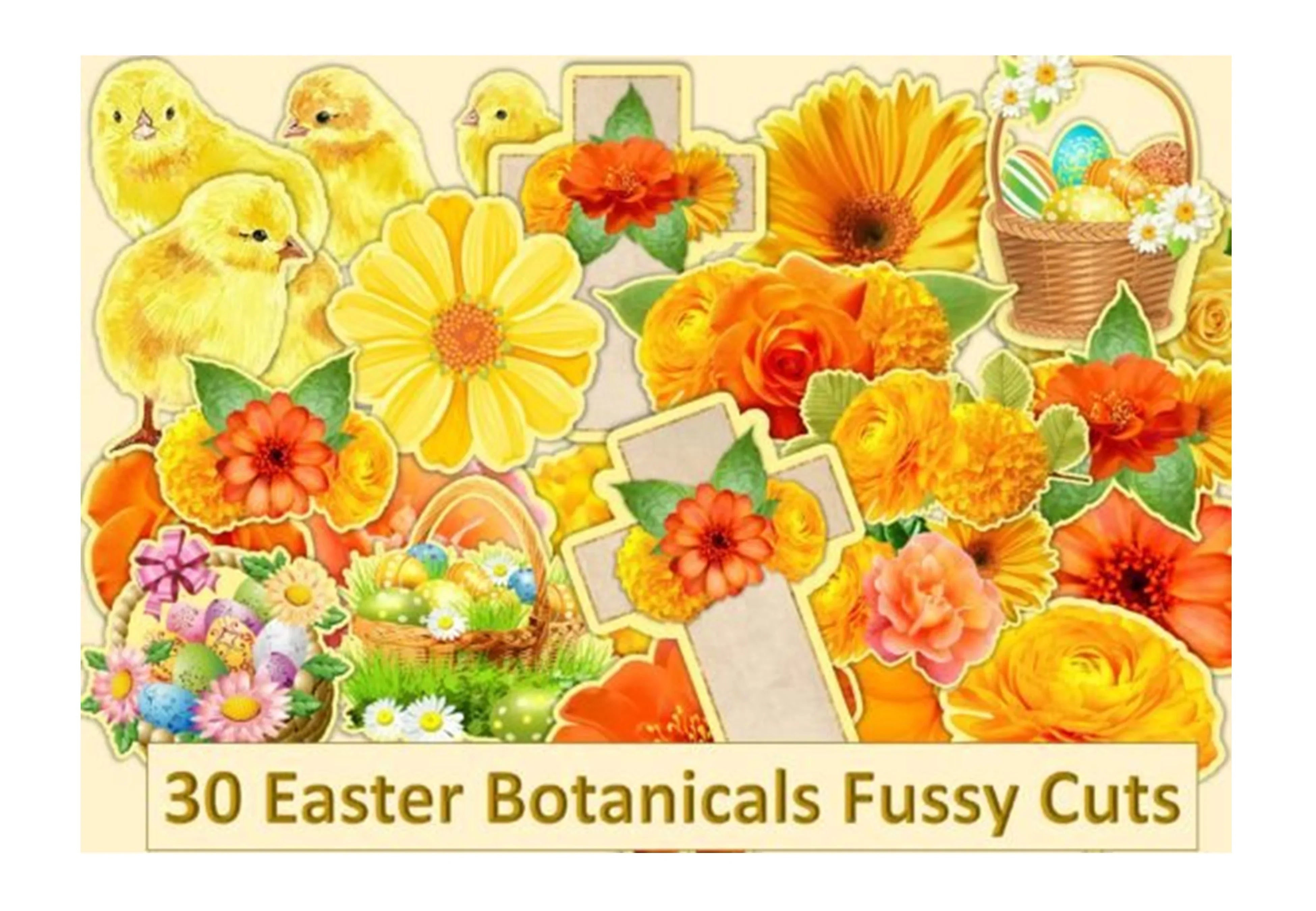 Easter Botanicals Fussy Cuts Clipart Bundle - CraftNest - Digital Crafting and Art